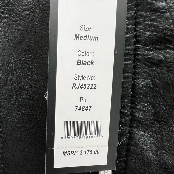 ROMEO & JULIET COUTURE Vegan Leather Jacket Peplum Detail Women’s Medium NWT - Picture 6 of 11